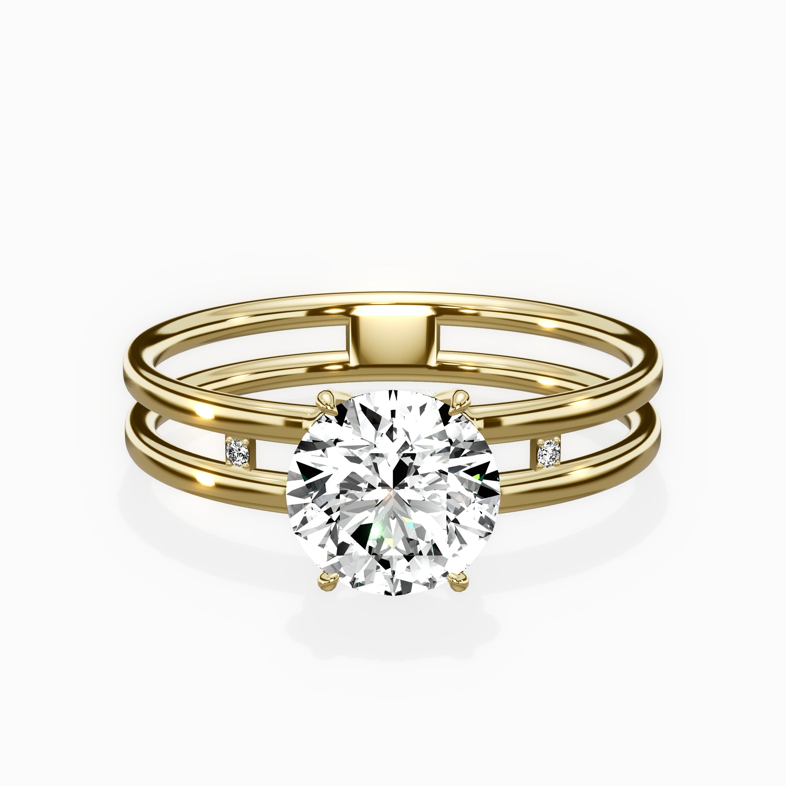 Parallel Bands Engagement Ring