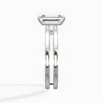 Parallels Emerald Engagement Ring in White Gold