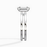 Parallels Emerald Engagement Ring in White Gold