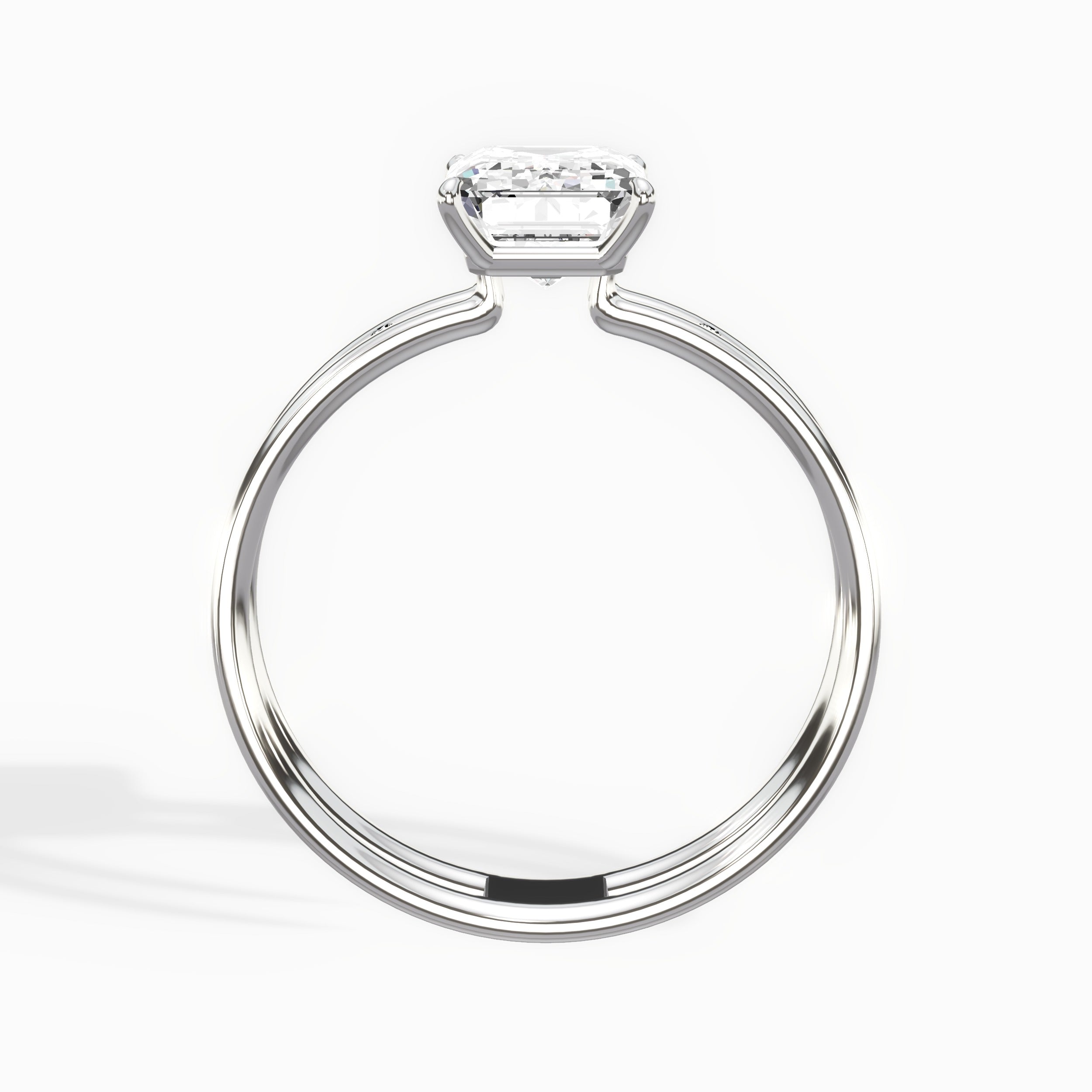 Parallels Emerald Engagement Ring in White Gold