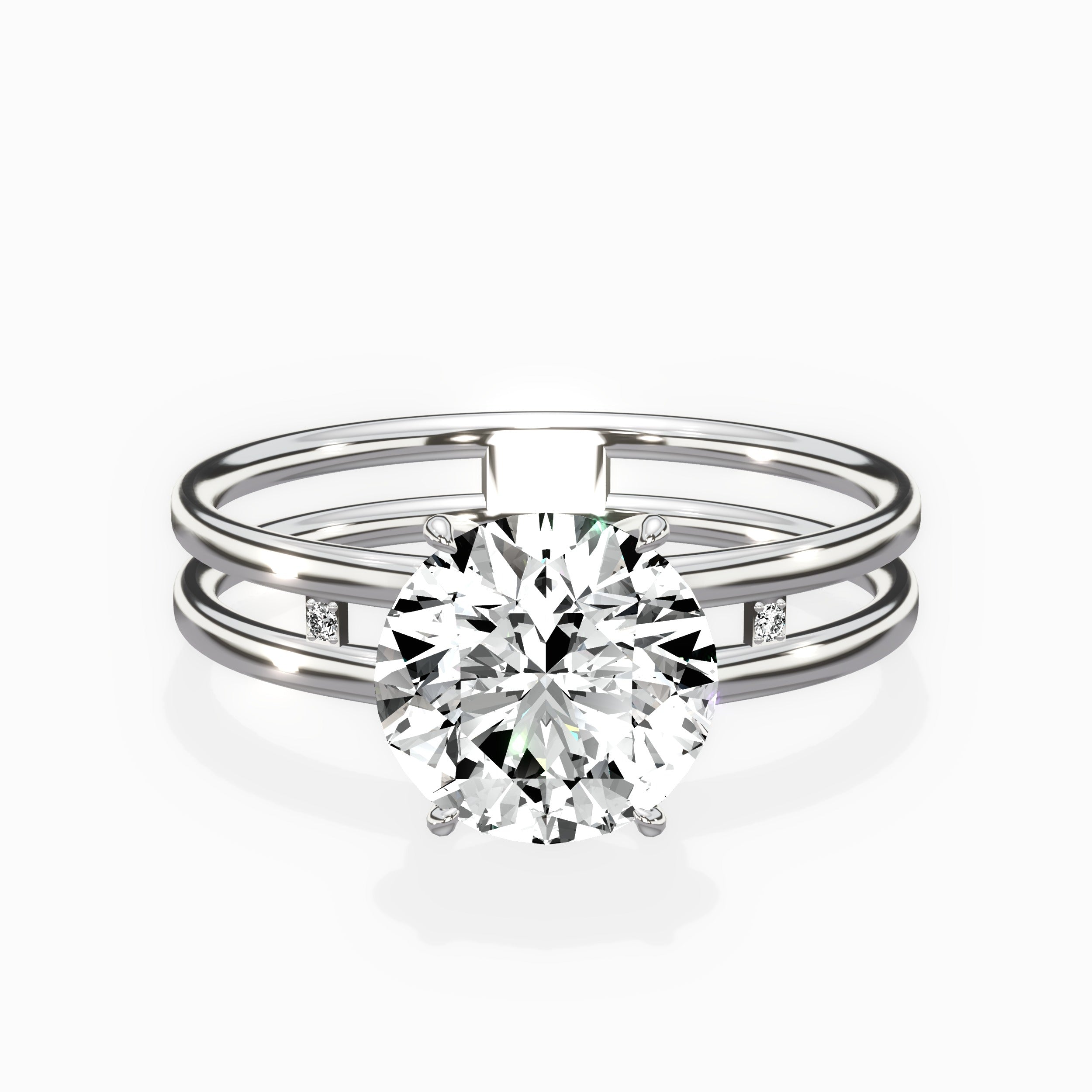 Parallel Bands Engagement Ring