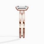 Parallels Emerald Engagement Ring in Rose Gold