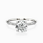Eleni Solitaire Round Engagement Ring in White Gold