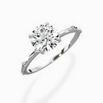 Eleni Solitaire Round Engagement Ring in White Gold