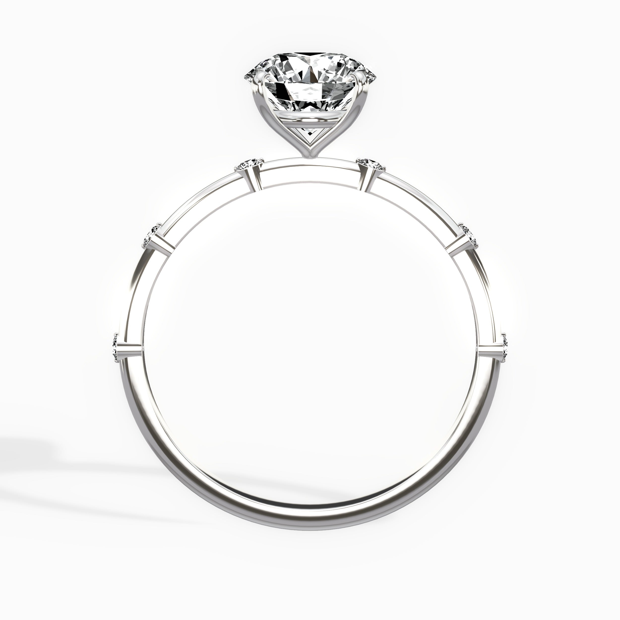Eleni Solitaire Round Engagement Ring in White Gold