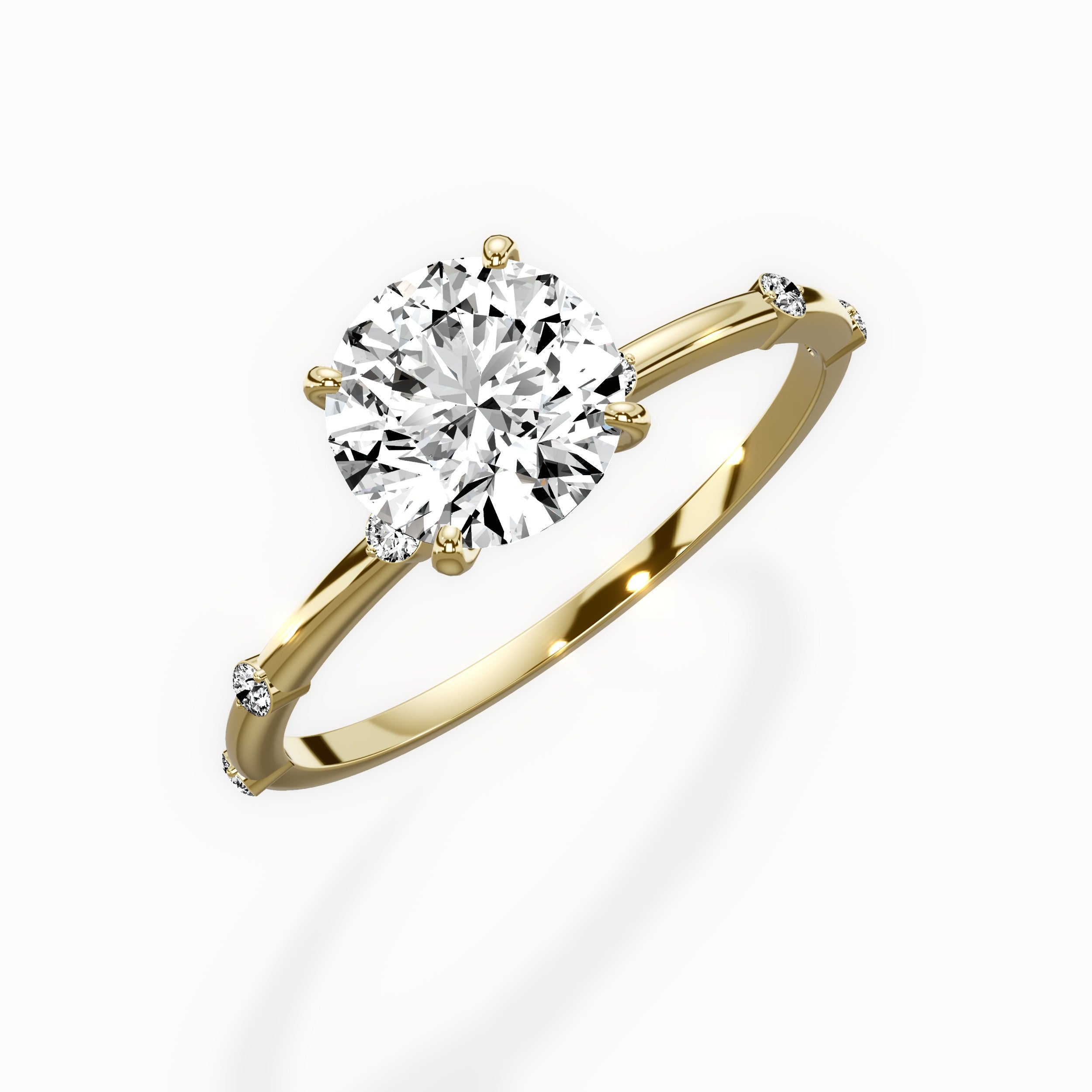 Eleni Solitaire Round Engagement Ring in Yellow Gold