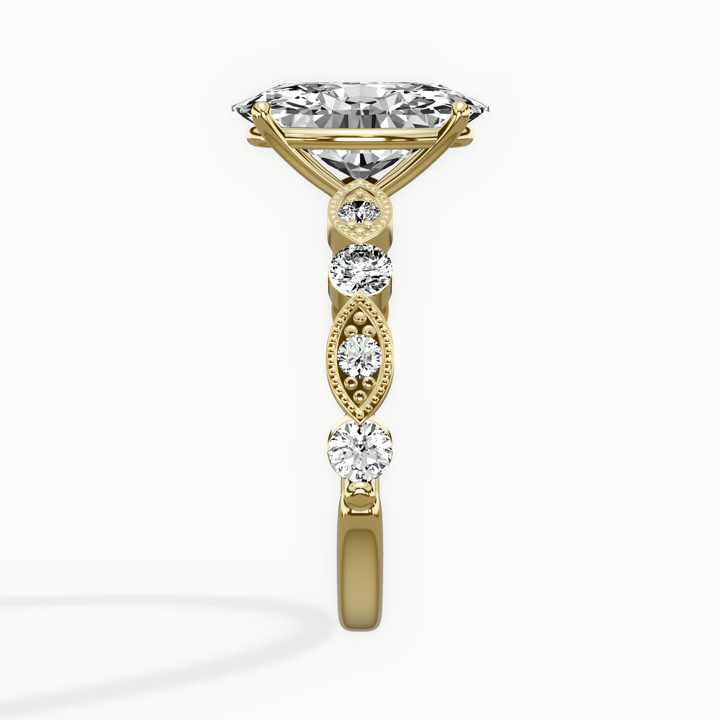 Vintage Solitaire Oval Engagement Ring in Yellow Gold