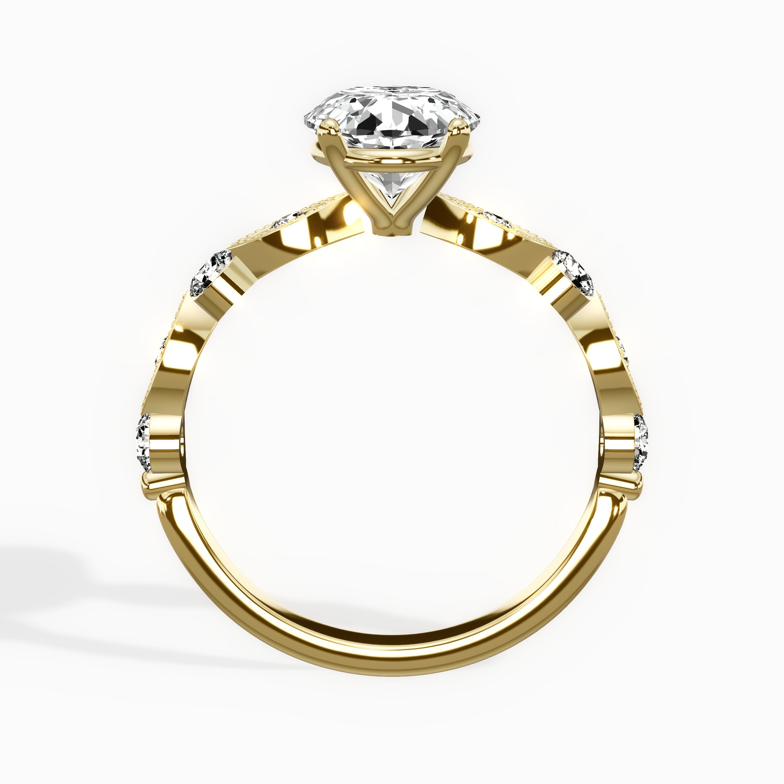 Vintage Solitaire Oval Engagement Ring in Yellow Gold