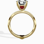 the royal flush Round Engagement Ring in Yellow Gold