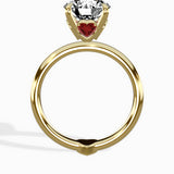 the royal flush Round Engagement Ring in Yellow Gold