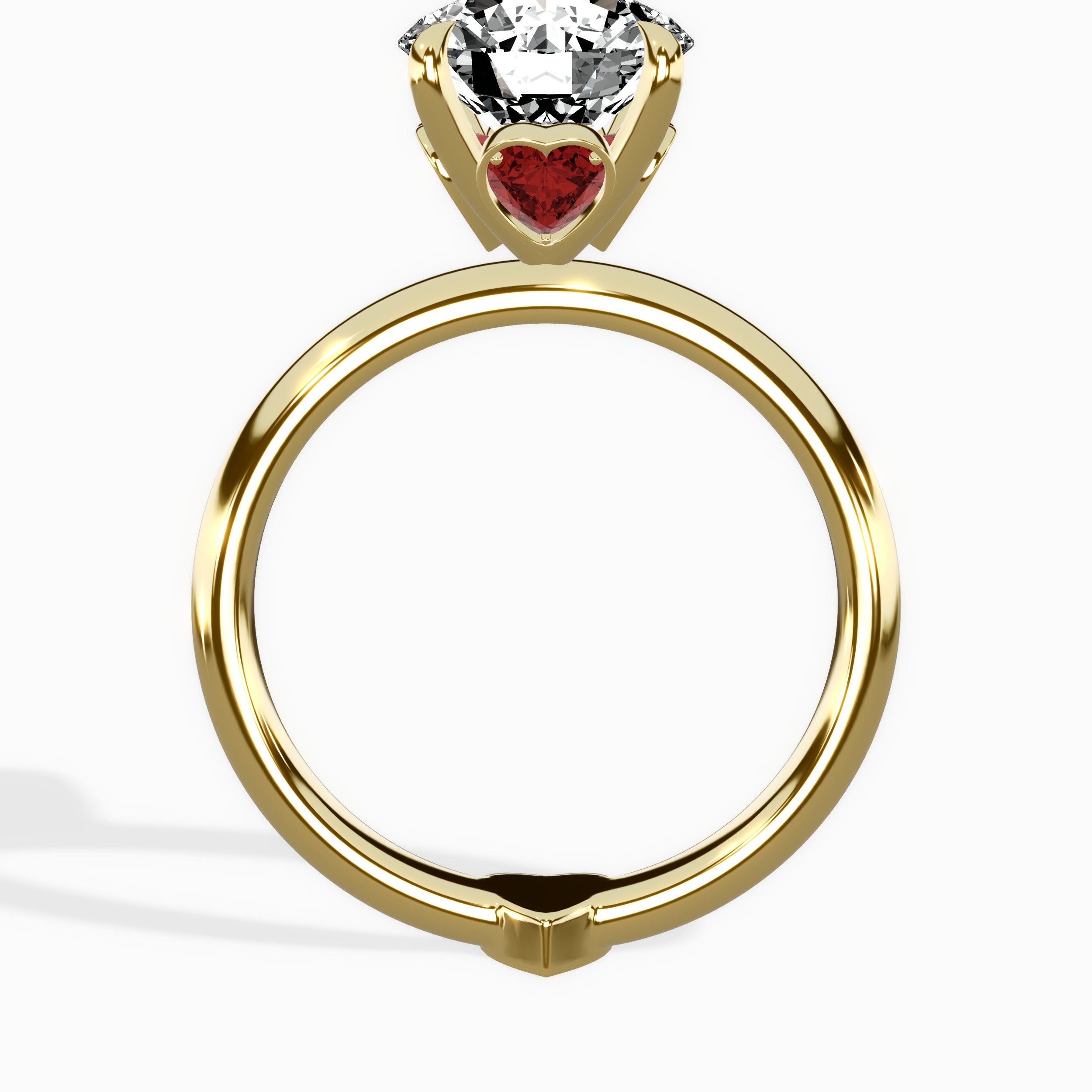 the royal flush Round Engagement Ring in Yellow Gold