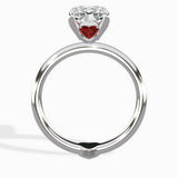 the royal flush Long Cushion Engagement Ring in White Gold