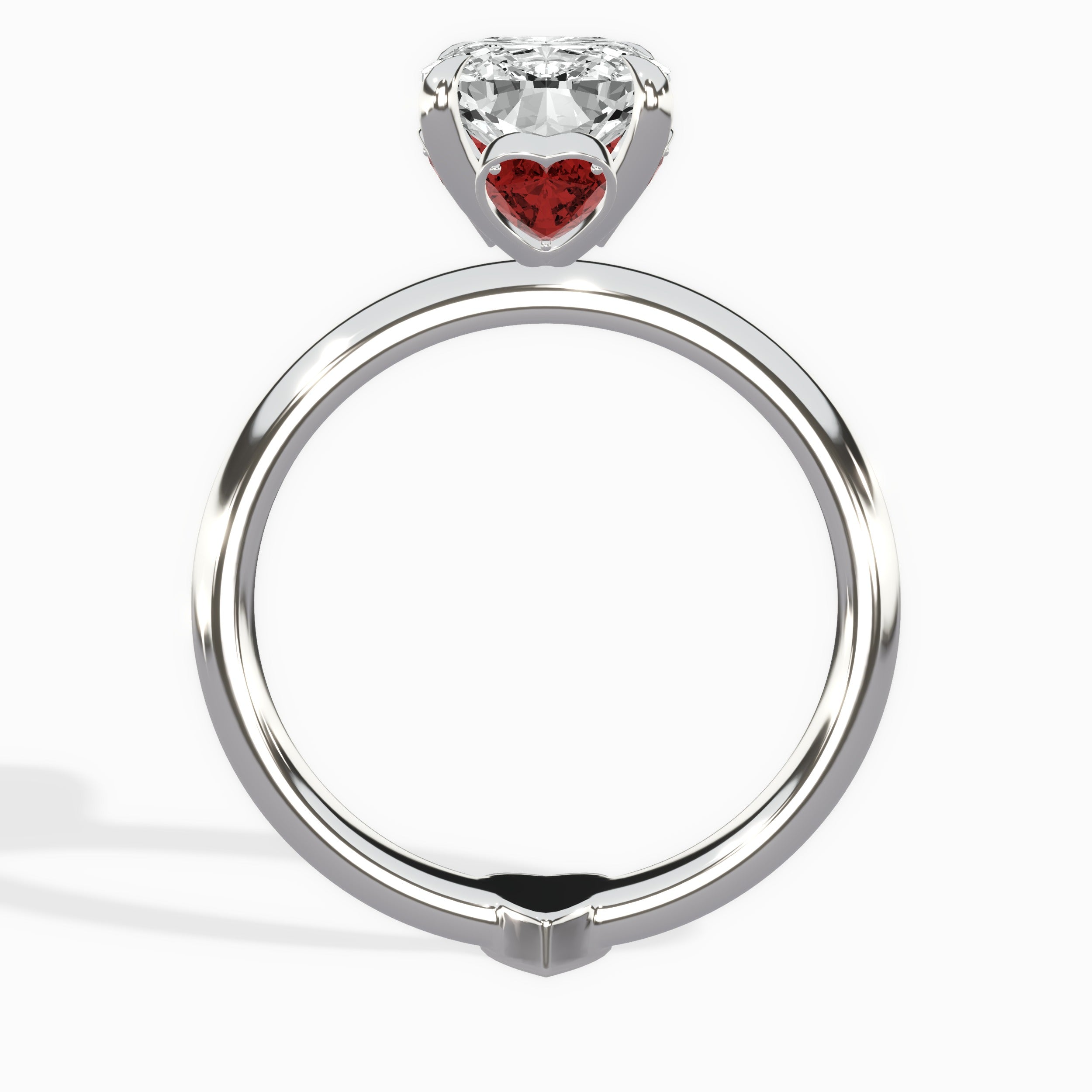 the royal flush Long Cushion Engagement Ring in White Gold