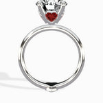 the royal flush Round Engagement Ring in White Gold