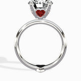 the royal flush Round Engagement Ring in White Gold