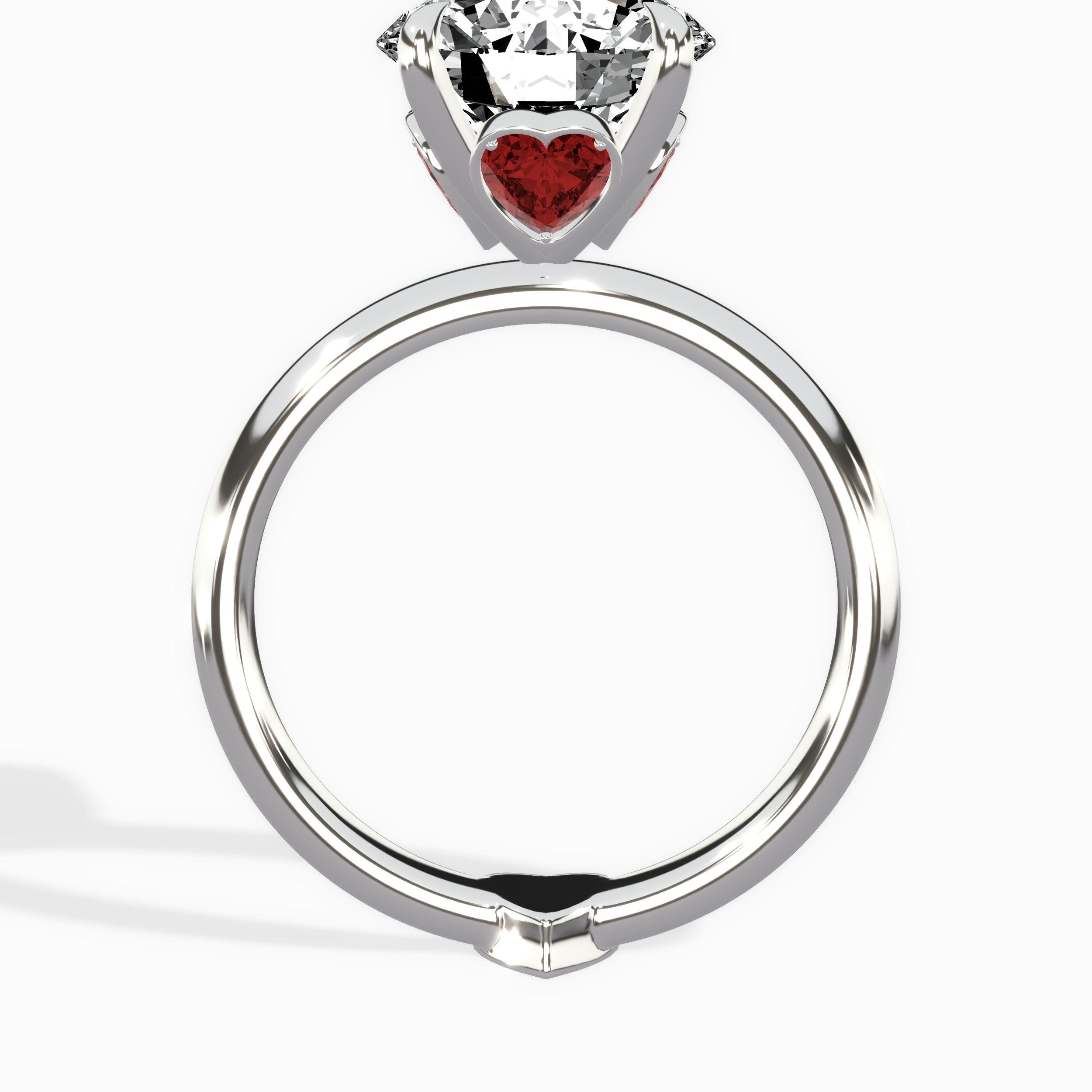 the royal flush Round Engagement Ring in White Gold