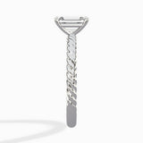 Petite Pave Band Solitaire Ring Engagement Ring