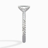 Petite Pave Band Solitaire Ring Engagement Ring