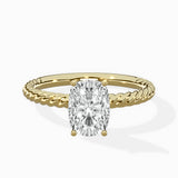 Petite Pave Band Solitaire Ring Engagement Ring