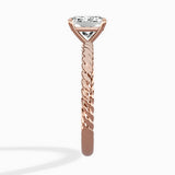 Petite Pave Band Solitaire Ring Engagement Ring