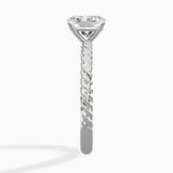 Petite Pave Band Solitaire Ring Engagement Ring