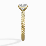 Petite Pave Band Solitaire Ring Engagement Ring