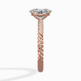 Petite Pave Band Solitaire Ring Engagement Ring