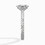 Petite Pave Band Solitaire Ring Engagement Ring