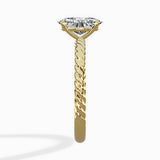 Petite Pave Band Solitaire Ring Engagement Ring