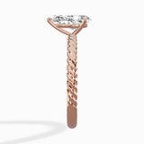 Petite Pave Band Solitaire Ring Engagement Ring