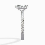 Petite Pave Band Solitaire Ring Engagement Ring
