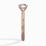 Petite Pave Band Solitaire Ring Engagement Ring