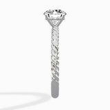 Petite Pave Band Solitaire Ring Engagement Ring