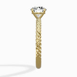 Petite Pave Band Solitaire Ring Engagement Ring
