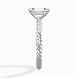 Petite Pave Band Solitaire Ring Engagement Ring