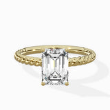 Petite Pave Band Solitaire Ring Engagement Ring