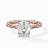 Petite Pave Band Solitaire Ring Engagement Ring
