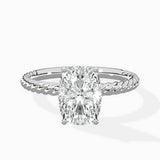 Petite Pave Band Solitaire Ring Engagement Ring