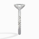 Petite Pave Band Solitaire Ring Engagement Ring