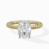 Petite Pave Band Solitaire Ring Engagement Ring