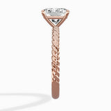 Petite Pave Band Solitaire Ring Engagement Ring