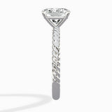 Petite Pave Band Solitaire Ring Engagement Ring