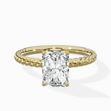 Petite Pave Band Solitaire Ring Engagement Ring