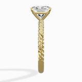 Petite Pave Band Solitaire Ring Engagement Ring