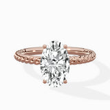 Petite Pave Band Solitaire Ring Engagement Ring