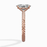 Petite Pave Band Solitaire Ring Engagement Ring