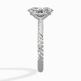 Petite Pave Band Solitaire Ring Engagement Ring