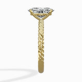 Petite Pave Band Solitaire Ring Engagement Ring