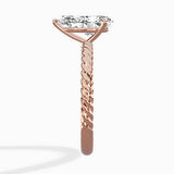Petite Pave Band Solitaire Ring Engagement Ring