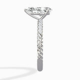 Petite Pave Band Solitaire Ring Engagement Ring